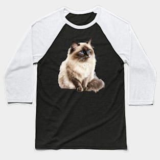 Birman Cat Lovers watercolor Baseball T-Shirt